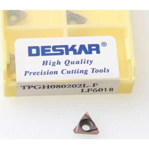 10pcs deskar TPGH110304 TPGH110302 TPGH090204L F LF6018 for stainless steel boring insert CNC turning cutting carbide