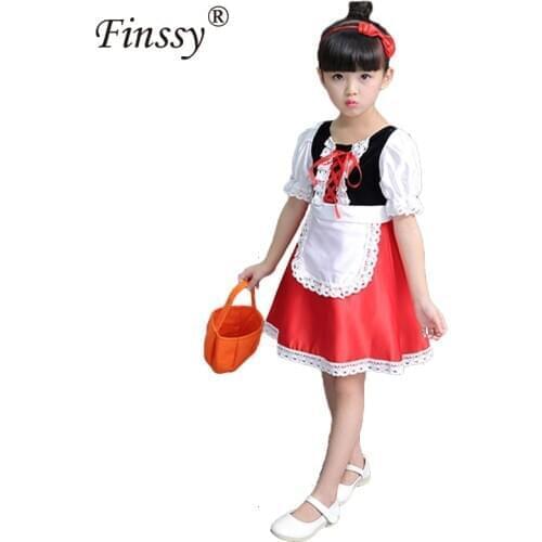 2020 Little Red Riding Hood Cosplay costume for kids dress Halloween Carnival Fantasia Party girls Fancy Dress children party