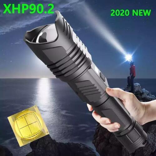 2020 NEW XHP90.2 Most Powerful LED Flashlight 48W USB Rechargeable LED Torch XHP90 Tactical Flashlight 26650 18650 Hand Lamp