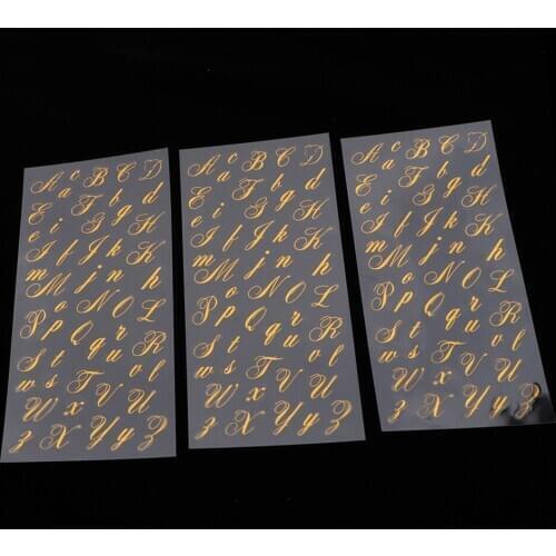 3 Sheets Gold Alphabet Letters Stickers DIY Craft Scrapbooking Diary Photo