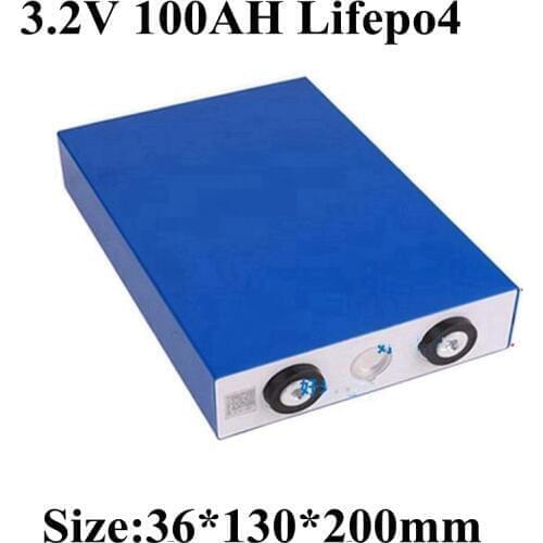 4pcs High Capacity Lifepo4 3.2V 100Ah 3C Discharge Rate for 12V 24V EV Solar Panel Home Invert Energy Storage Battery Pack Diy