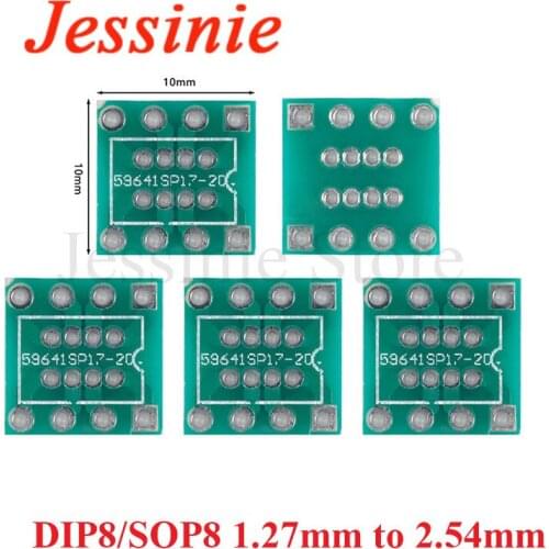 5pcs SOP8 Turn DIP8 SMD to DIP IC Adapter Socket Converter Plate 1.27mm to 2.54mm Spacing Pitch Transfer Board