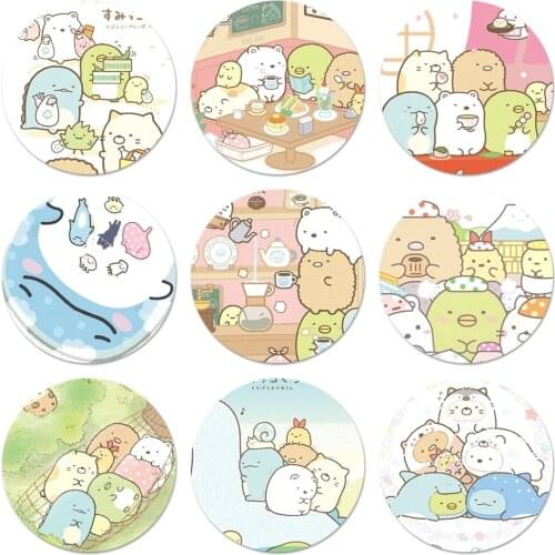 58mm japan kawaii cute sumikko gurashi Icons Pins Badge Decoration Brooches Metal Badges For Clothes Backpack Decoration