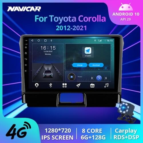 2Din Android10 Car Radio For Toyota Corolla Axio 2 Fielder 3 E160 2012-2021 GPS Navigation Stereo Receiver Auto Radio Car Stereo