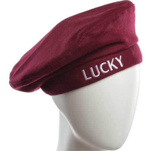 Berets Hat For Women Lucky Letter Embroidery Berets of Cotton New Winter Womens Flat Top Beret Hats French Style Painters Hat