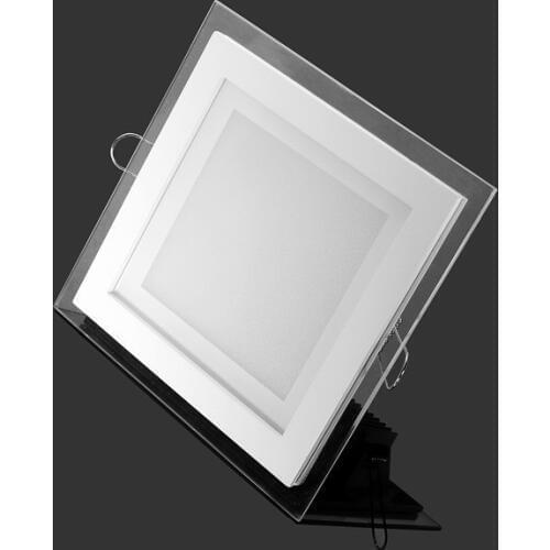 Free Shipping 6W-18W Glasses Led Square Panel Recessed Wall Ceiling Downlight AC85-265V White /Cool White Indoor Light