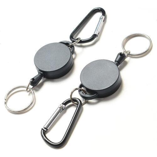 Adjustable Outdoor Telescopic Wire Rope Key Burglar Keychain Tactical Retractable Chain Return Key Ring Holder Camping Tools