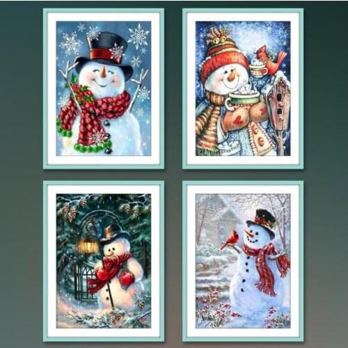 Diamond Painting Christmas Snowman Diamond Mosaic Christmas Diamond Embroidery Winter 5D DIY Full Square Cross Stitch