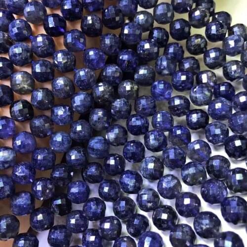 Loose beads blue iolite round faceted 9.5-10mm 14inch nature for making jewelry necklace 14inch FPPJ wholesale
