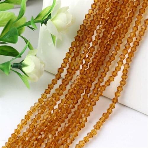 Loose 3MM-8MM Coffee Color Faceted Bicone Glass Crystal Beads DIY Hand Craft Beads For Clothing&Garment Art Decoration