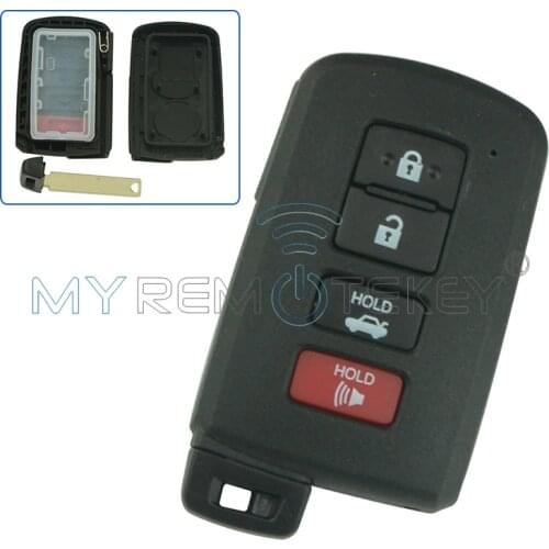 Smart key case shell cover 4 button for Toyota Camry Hybrid Avalon Corolla Highlander RAV4 2012 - 2016 HYQ14FBA Remtekey