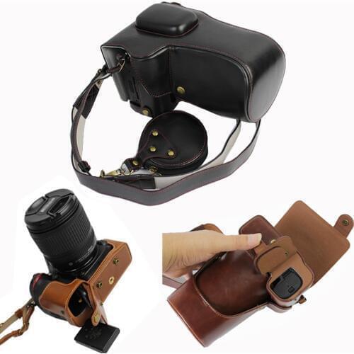 PU Leather Case camera bag for Nikon D7100 D7200 DSLR camera case Cover protector with shoulder Strap and mini case