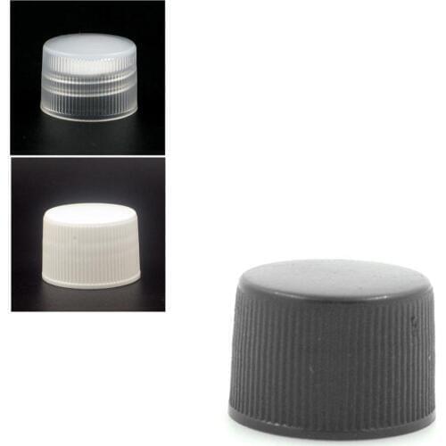 24-410 black/white plastic ribbed Non Dispensing screw Cap 10pc