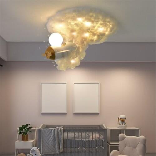 Spray Plane Childrens Ceiling Lights Boys Girls Room Nordic Bedroom White Minimalist Creative Design Kindergarten Ceiling Lamps