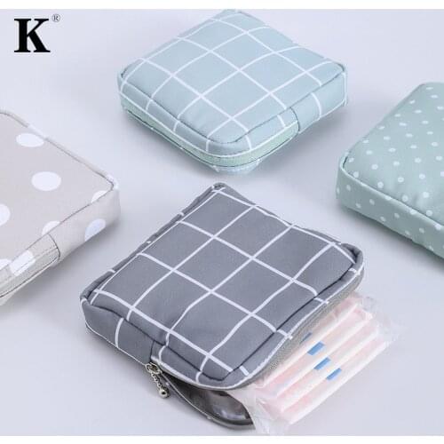 Women Girl Sanitary Pad Pouches Napkin Towel Storage Bag Credit Card Holder Coin Purse Cosmetics Earphone Case 14 styles