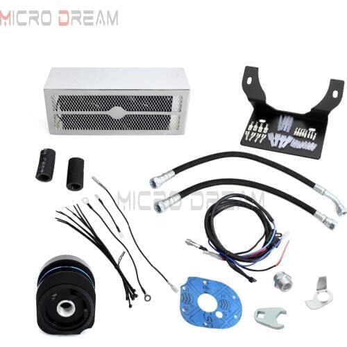 Chrome Ultra Fan Cool 2.0 Reefer Oil Cooler Assembly Adapter For Harley Electra Street Glide Road King Ultra Glide FLHR FLHRS