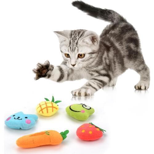 Pet Cat Catnip Toy Fruit Animal Shape Toy Funny Pets Playing Chew Catch Supplies Cat Kitten Interactive Toys Juguetes Para Gato