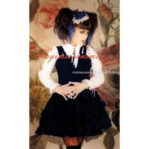 Visual J-rock Balck Dress Gothic Punk Cosplay Costume Tailor-made[CK916]