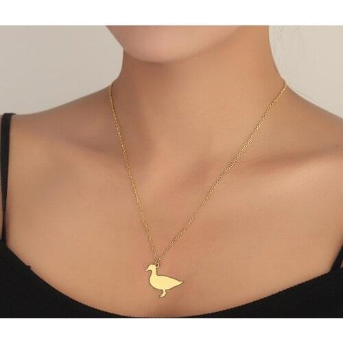 Cute Duck Inspirational Pendant Necklace Handmade Animal Pendant Necklace Jewelry Gift for Women