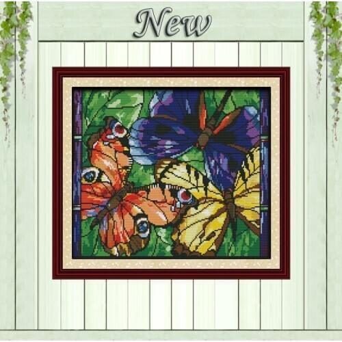 Colorful butterflies decor painting counted printed on canvas DMC 14CT 11CT Chinese Cross Stitch Needlework Sets Embroidery kits