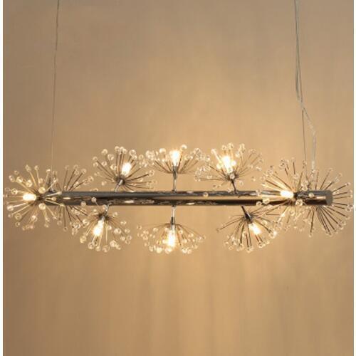 Nordic creative fishing line LED chandelier simple art design bar lamp dandelion screw restaurant modern crystal chandelier