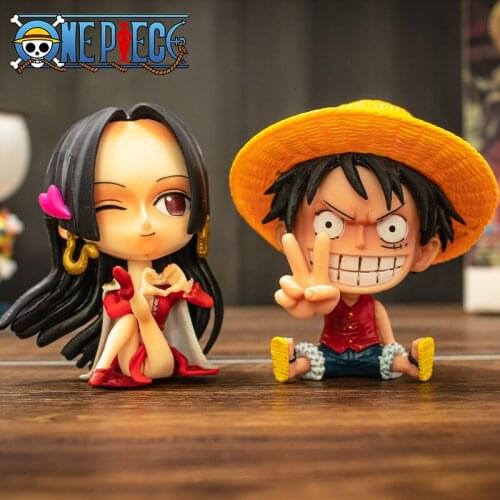 Anime One Piece Figure Luffy Roronoa Zoro Chopper Ace Boa Hancock 10CM Doll for Birthday Gifts