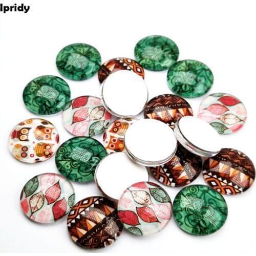 18mm 50pcs/lot Time Gem Pattern Glass Dome Cabochon,Dome Cover Accessory for Cameo Jewelry Cover