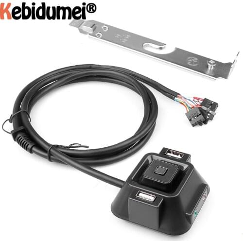 Hot USB 2.0 Multifunction Desktop PC Switch With Audio Sound Computer Switch External Power Switch Reset Button Plug and Play