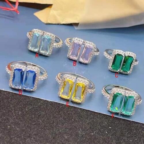 Funmode Fashion Baguette Cubic Zirconia CZ Accessories Ring For Women Full Finger Size 7 Wedding Party Ring Wholesale FR274