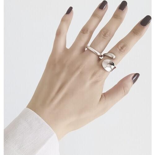 2020 New Fashion 1pc Punk Metal Ring Geometric Simple Fingers Opening Ring Rings for Women Girl Men Jewelry Party Wedding