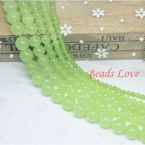 Olive Green Stone Round Loose Beads For Jewelry Making AAA+ Natural Stone Beads 15.5inch Pick Size 4,6,8,10,12mm (F00026)