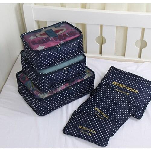 6pcs/set Travel Organizer Storage Bags Portable Luggage Organizer Clothes Tidy Pouch Suitcase Packing Laundry Bag Storage Case