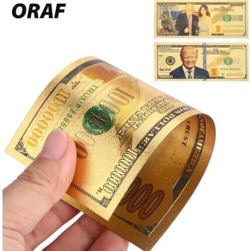 10 Billion Trump 24K Gold Plated Dollars Antique Plated Commemorative Notes Gifts Collection Realistic Souvenir Fake Money Coin