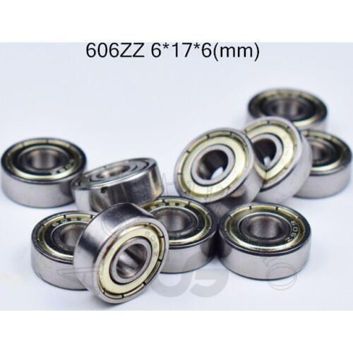 606zz 6*17*6(mm) 10pieces bearing metal sealed free shipping ABEC-5 chrome steel miniature bearings hardware Transmission Parts
