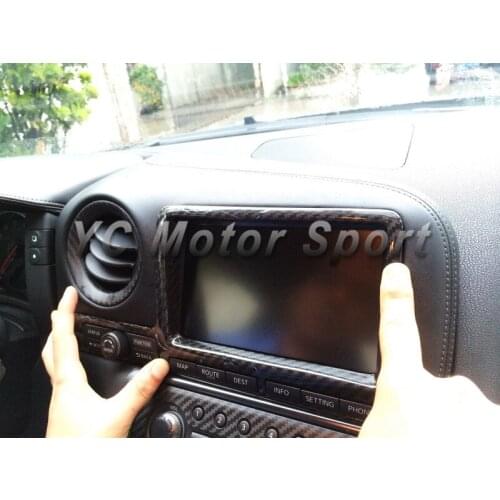 Dry Carbon Fiber 2&2 Twill Weave Glossy Finish RSW Style Monitor Cover Fit For 2008-2010 R35 GTR LHD Monitor Trim