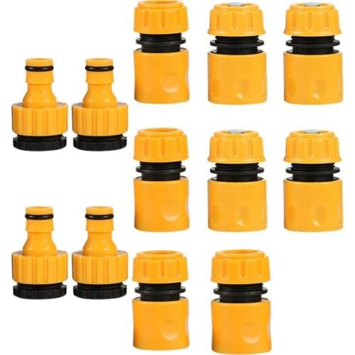 Practical 12Pcs Garden Irrigation Hose Connectors Kits with Tap Connectors & Hose End Connectors & Stop Connectors