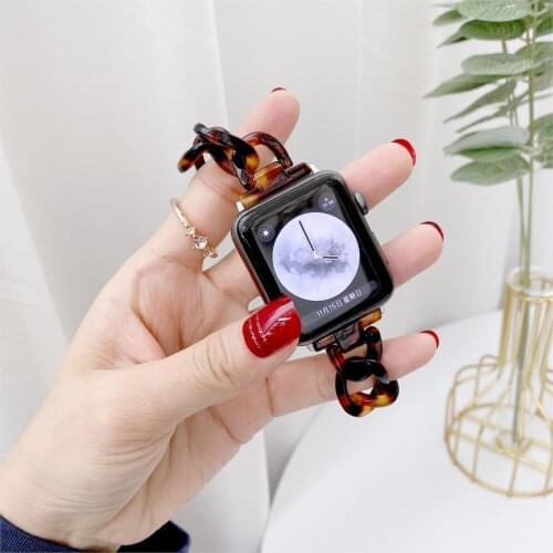 Straps for apple watch band 44mm 40mm correa iwatch 38mm 42mm Transparent resin watchband correa apple watch series 6 5 4 3 Se