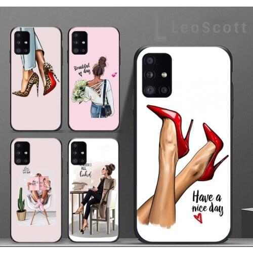 Girl Boss Pink Women power Phone Case For Samsung A50 A51 A52 A71 A31 A21S S8 S9 S10 S20 S21 Plus Fe Ultra