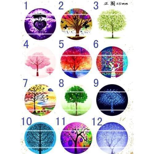 Handmade 10mm~30mm Colorful picture Round Glass Cabochons for Necklace Decoration and Phone Chain Accessaries 60 /pcs-676