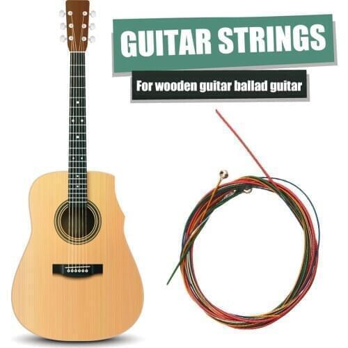 12pcs/Set Guitar Strings Colorful Metal String for Acoustic Folk Guitar Parts Guitar Accessories Kit Including Guitar Picks