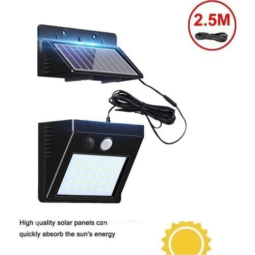 30 Leds Solar Light Waterproof Motion Sensor Wall Lamp Powered Panel Lighting Street Outdoor Garden Lights White Black Color ind