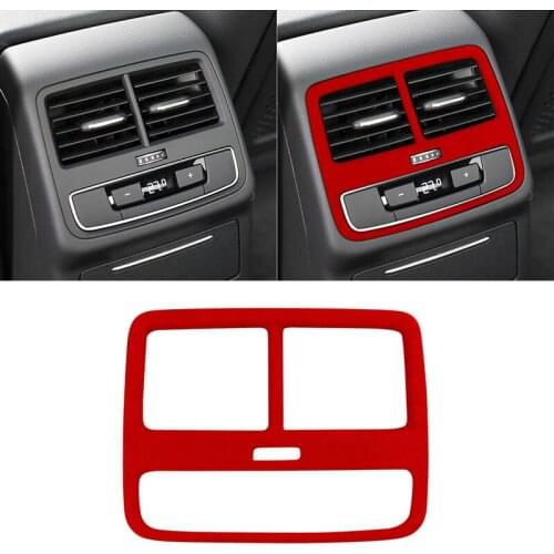 Suede Car Interior Armrest Box Condition Vent Air Outlet Decoration Cover Strip Trim for Audi A4L 2017-2021 Car Accessories