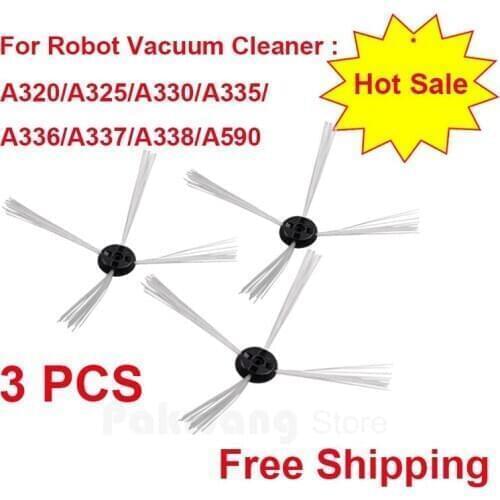 Robot Vacuum Cleaner Spare Part for Model A320|A325|A330|A335|A336|A337|A338|A590|Audi Vacuum Cleaner Accessories Side Brush 3 P