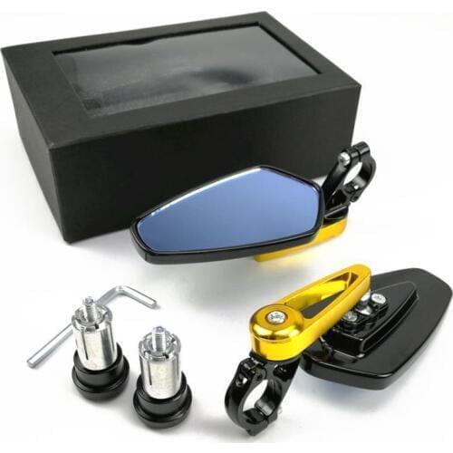 2Pcs Moto Mirror Handlebar Aluminum 7/8" 22mm Rearview Mirror Motorcycle Universal Motorbike Review Rear View Side Mirrors Gold