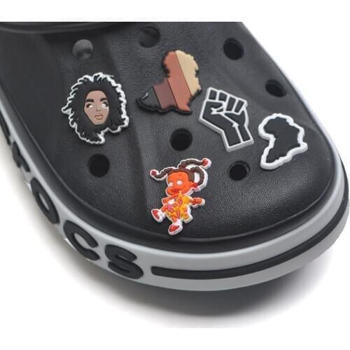 1 Pcs/lot Cute Medical PVC Croc Shoe Charms Decorations Accessories Woman Map Balck Lives Matter For Croc Kids Gift
