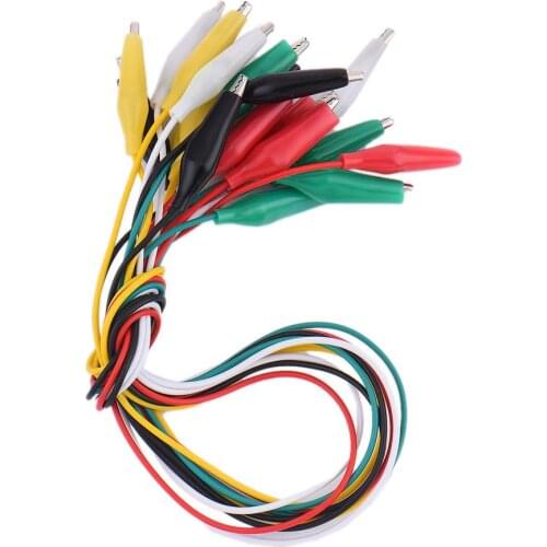 10pcs Alligator Clips Electrical DIY Test Leads Alligator Double-ended Crocodile Clips Roach Clip Test Jumper Wire Insulated