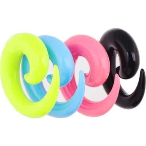 10Pcs/lot Acrylic Snail Ear Plugs and Tunnels For Women Men Piercings Expansion Ear Plug Stretched Fesh Tunnel Body Jewelry