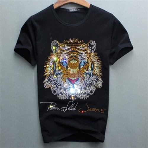 100% Cotton Mens top tees Designer men tshirt Luxury design of Diamonds