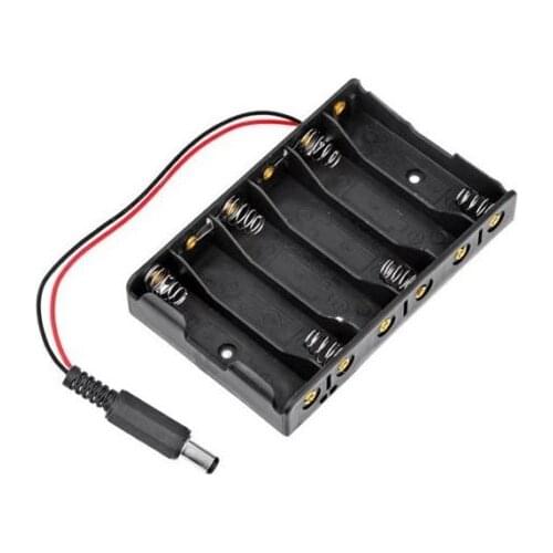 2 PCS 6XAA 6xAA 6*AA 9V Battery Holder Box Case Wire DC 5.5*2.1mm Plug