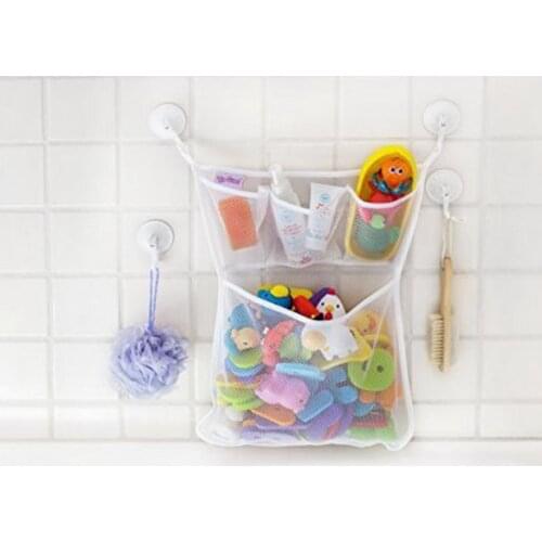 200pcs Baby mesh basket kids baby bath tub toy storage net folding hanging bag organiser for bathroom
